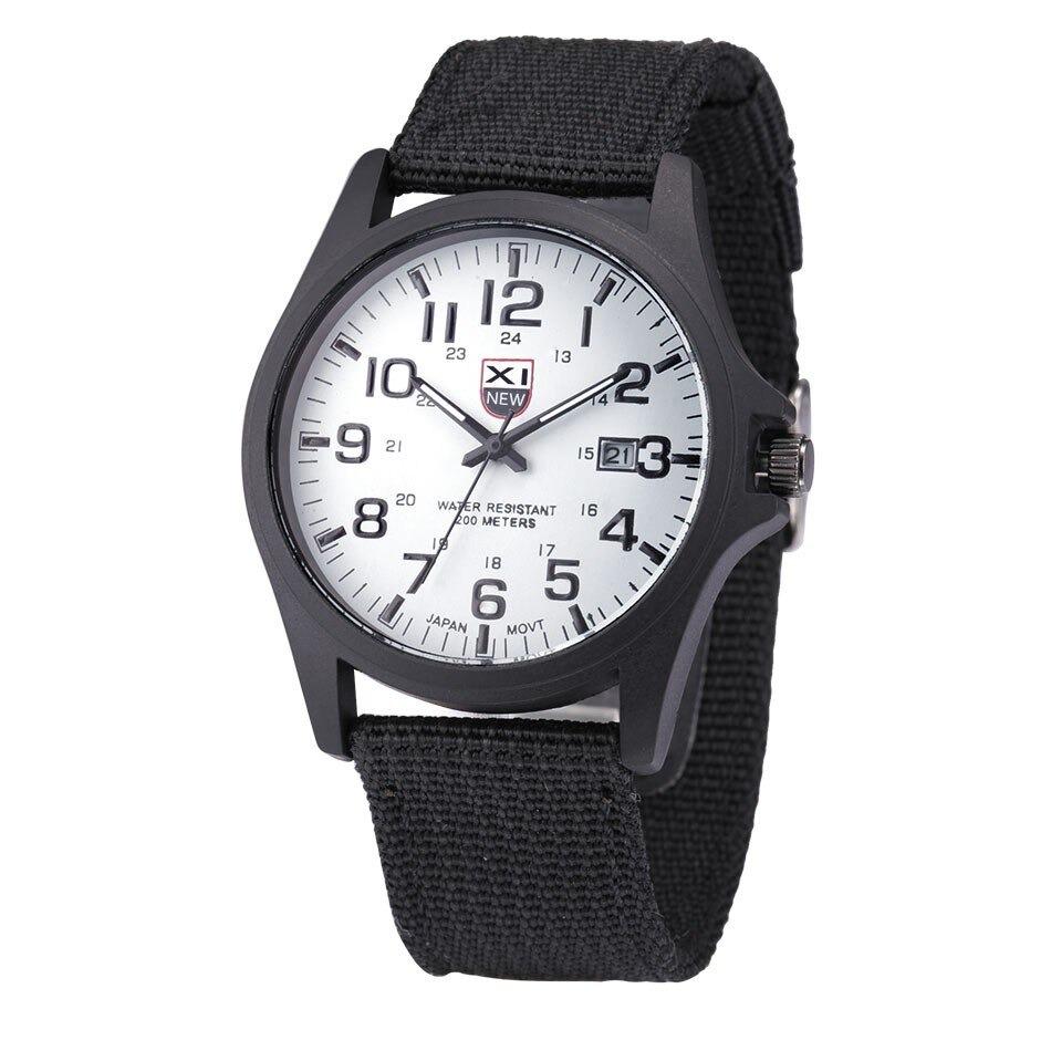 Reloj impermeable de lona estilo militar para hombre