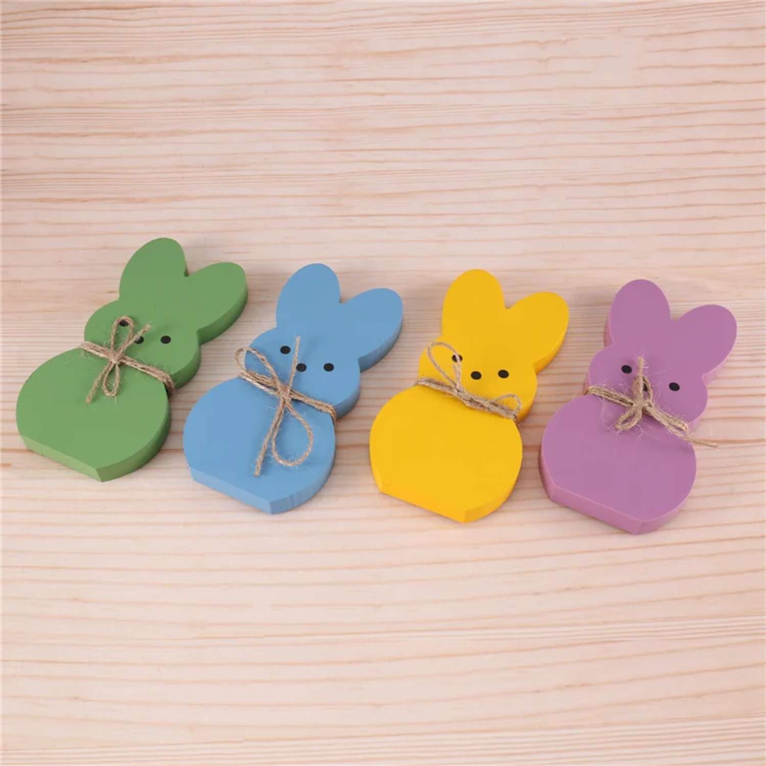 Easter Monday Decorations Wooden Bunny Table Decor Set 2