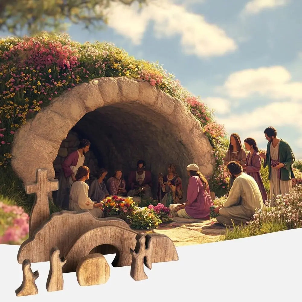 Easter Monday Decorations Wooden Resurrection Scene Ornament 1