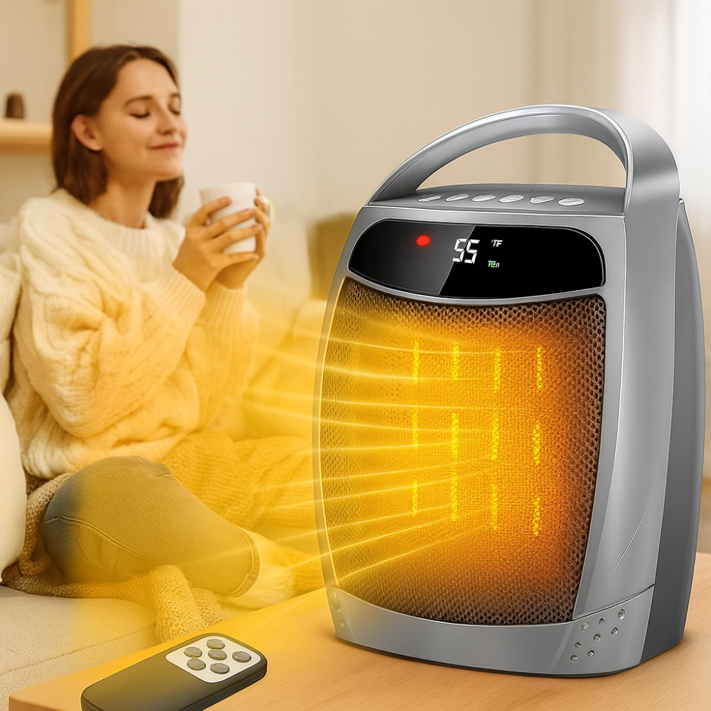 Electric Space Heater Portable Ceramic Indoor Heater Remote Control