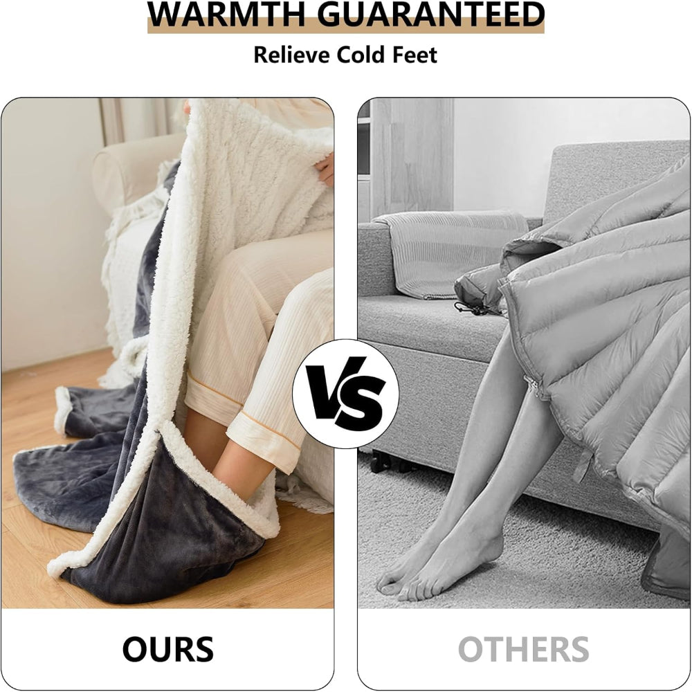 Electric Blanket Heated Wearable Throw Sleeves Temperature Control