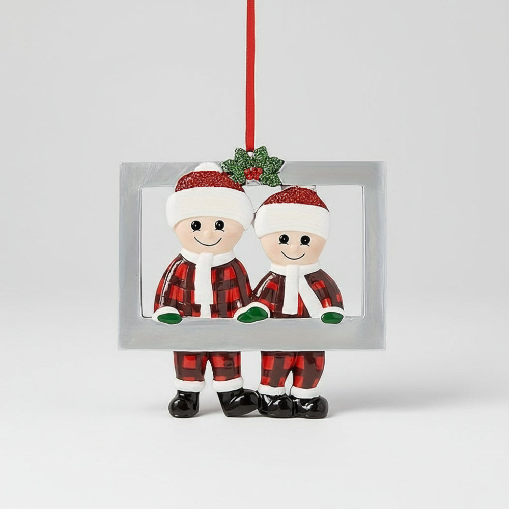 Adornos de Navidad Figura Familiar Colgante para Árbol Decoración