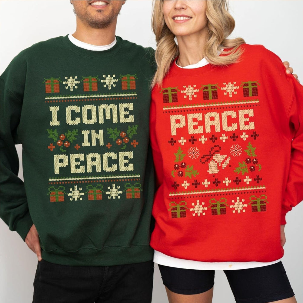Funny Couples Christmas Sweatshirts - Matching Holiday Knit