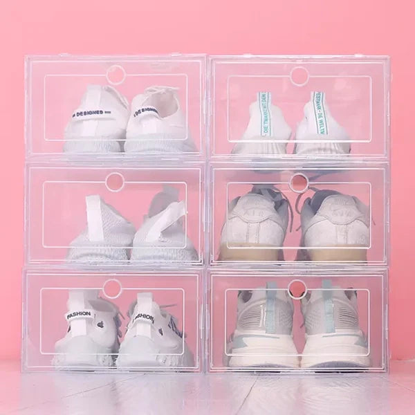 Shoe Storage Boxes Clear Stackable Plastic Organizer