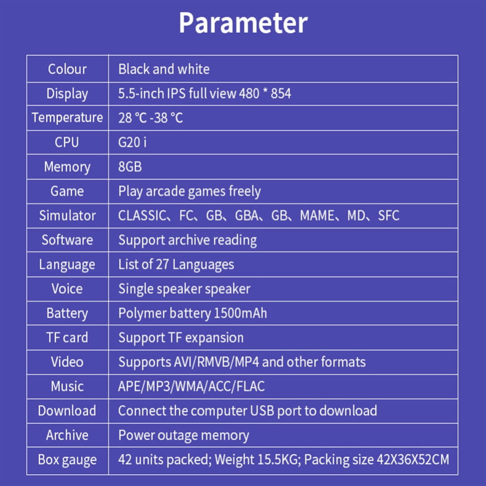Game Console Portable Handheld Retro Video Player Built-in Games