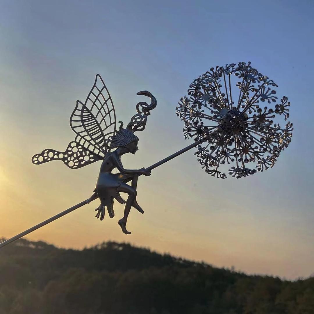 Garden Decor Metal Fairy Yard Stake Outdoor Sculpture