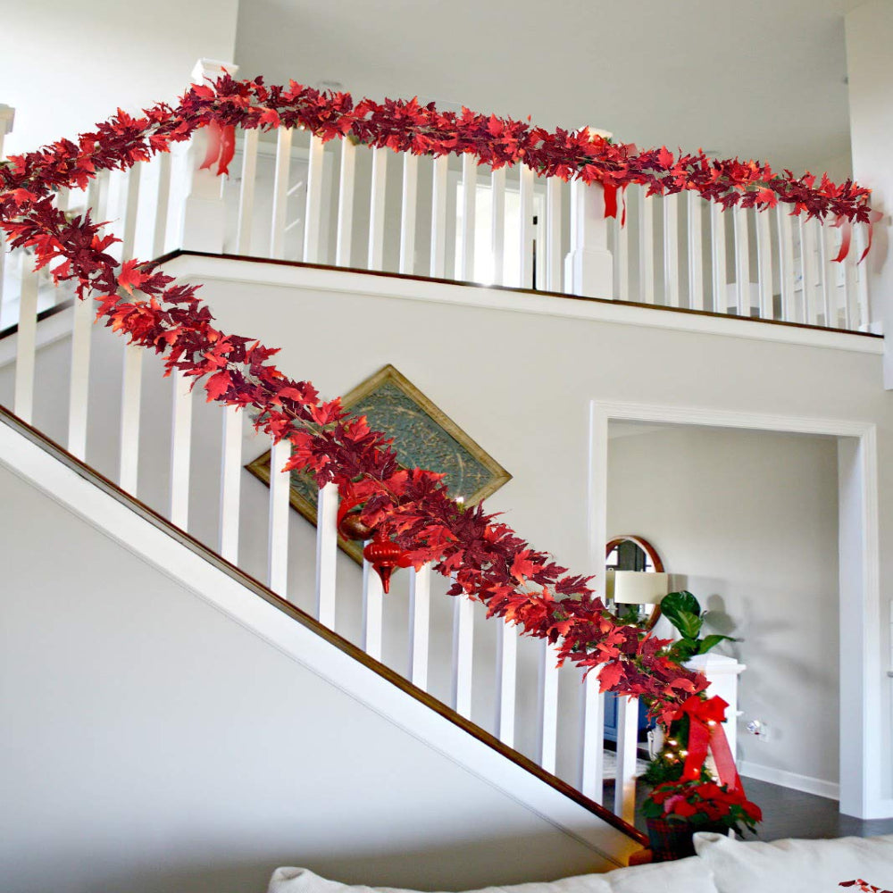 Ghirlande Foglie d'Acero Autunnali Decorazione Artificiale per la Casa Vite