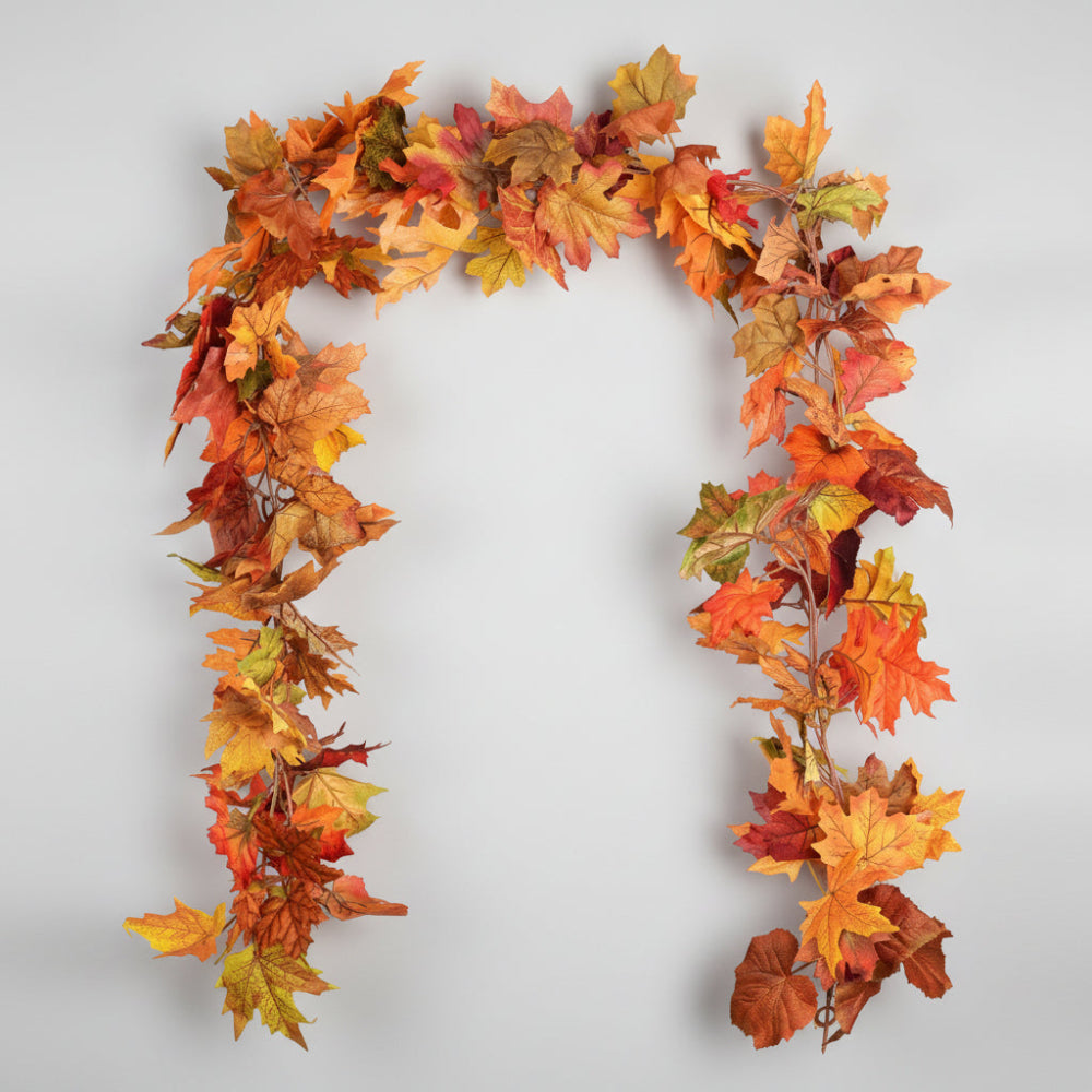 Ghirlande Foglie d'Acero Autunnali Decorazione Artificiale per la Casa Vite