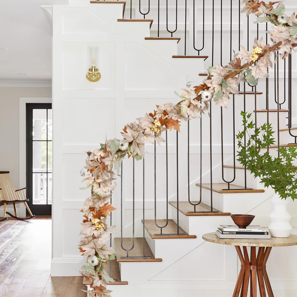 Ghirlande Foglie d'Acero Autunnali Decorazione Artificiale per la Casa Vite