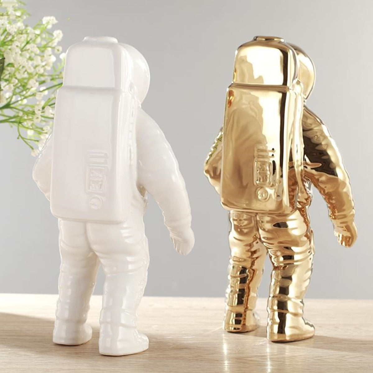 Ceramic Vase Modern Astronaut Space Sculpture