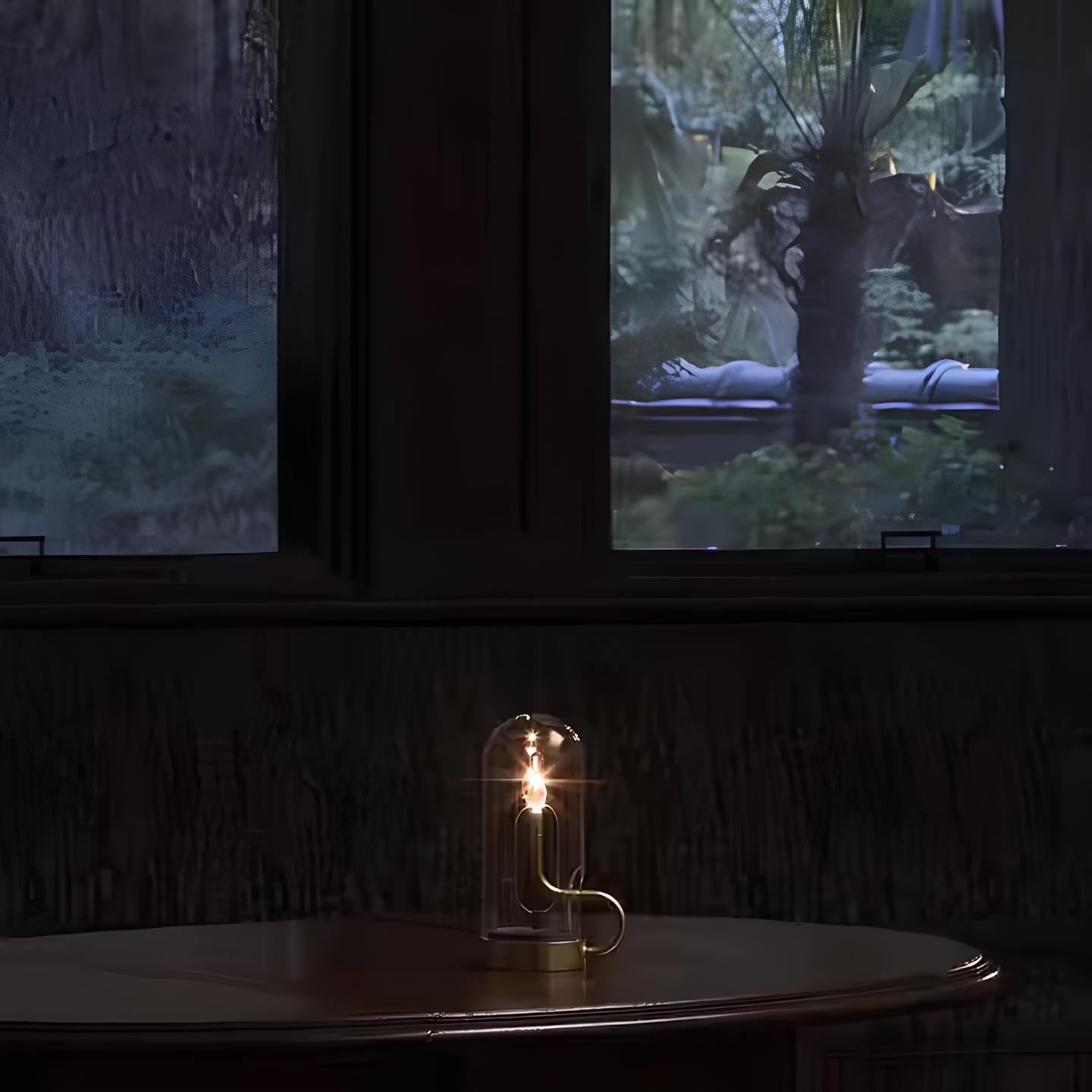 LED-Tischlampe Glaskuppel Wiederaufladbare Lampe