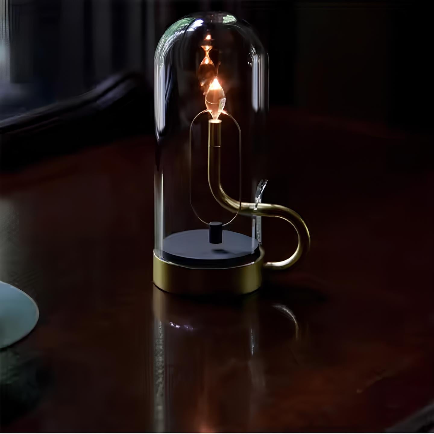 LED-Tischlampe Glaskuppel Wiederaufladbare Lampe