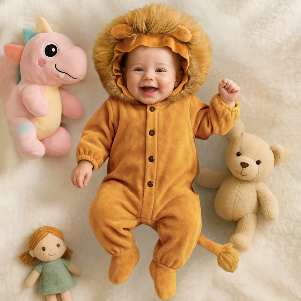 Baby Lion Costume Plush Romper