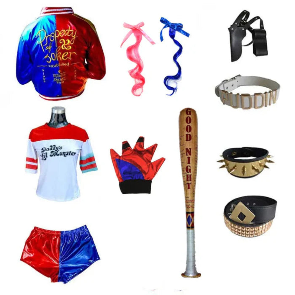 Disfraz de payaso para mujer chaqueta y conjunto de pantalones cortos