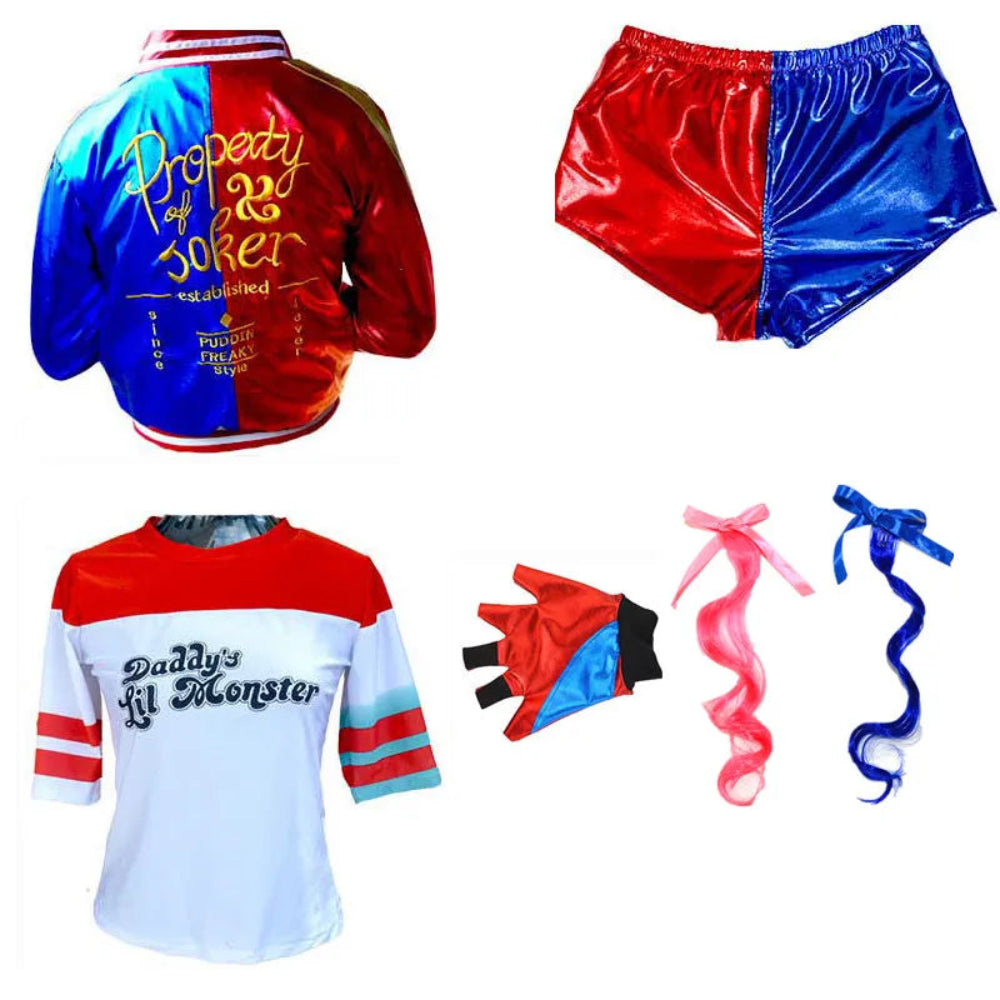 Disfraz de payaso para mujer chaqueta y conjunto de pantalones cortos