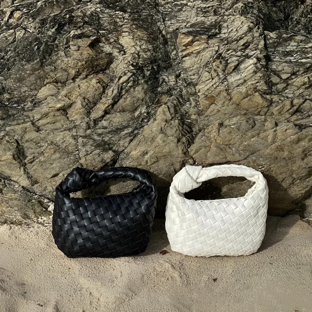 Handbag Woven Purse Knotted Handle Shoulder Bag Casual Tote