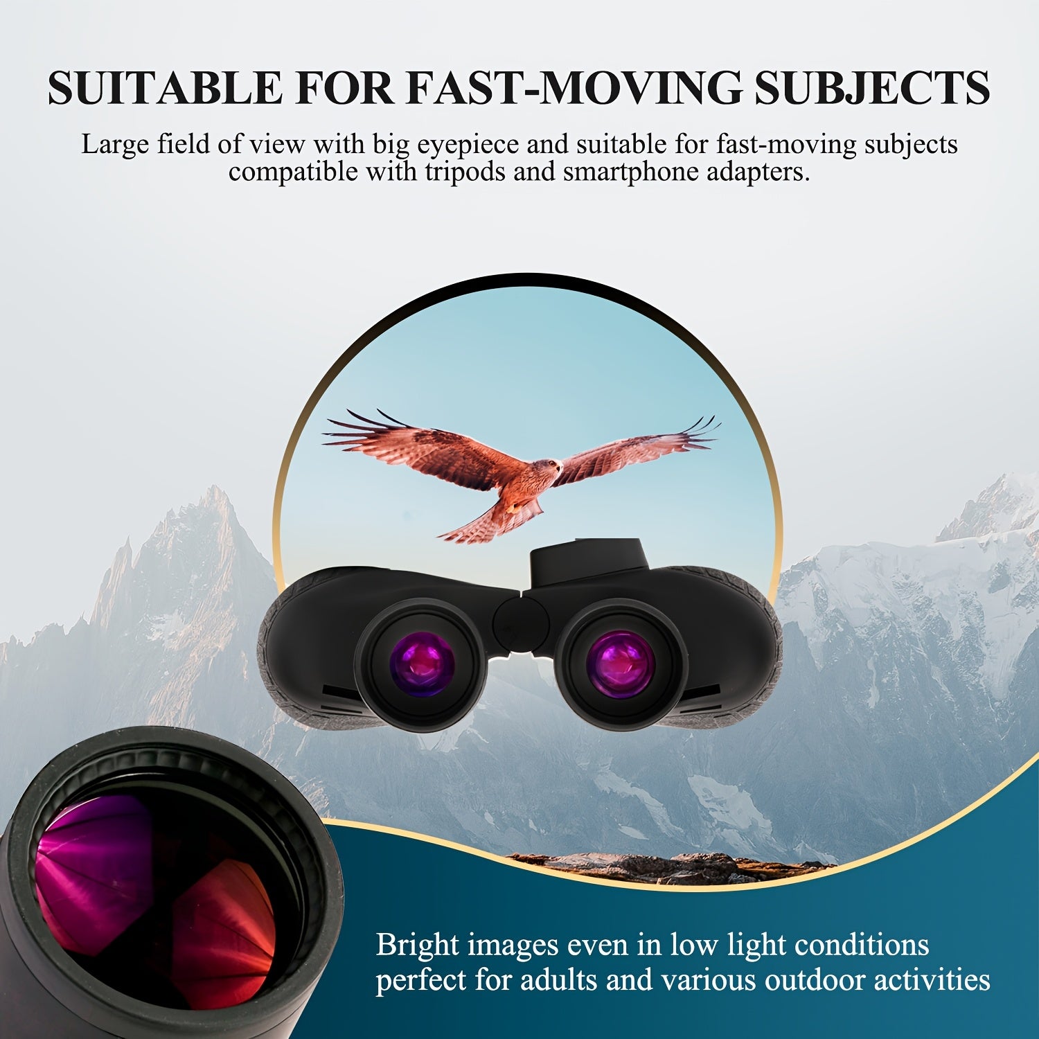 Jagdausrüstung 10x50 HD Fernglas schwimmende Optik