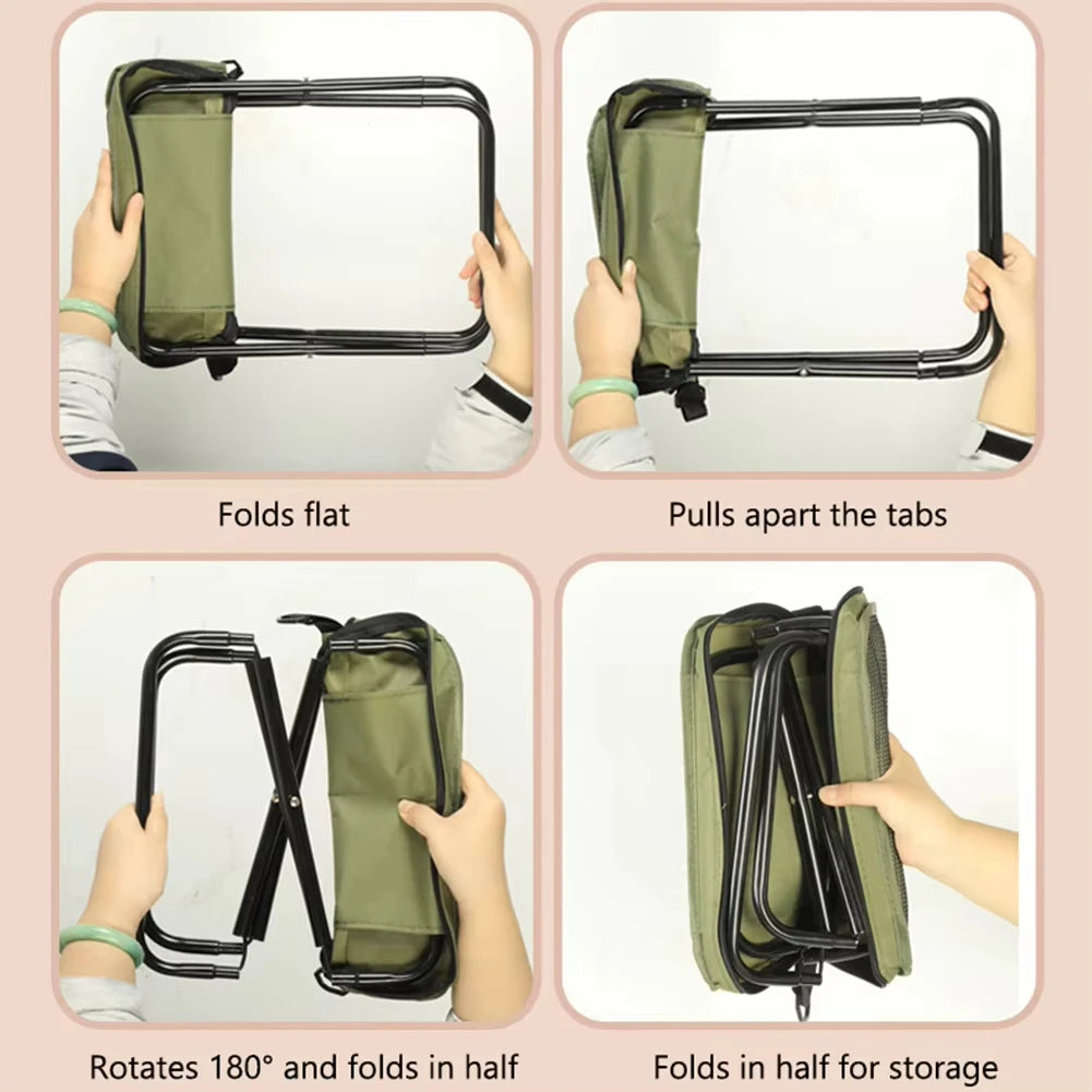 Hiking Folding Stool Portable Seat Camping Outdoor 4
