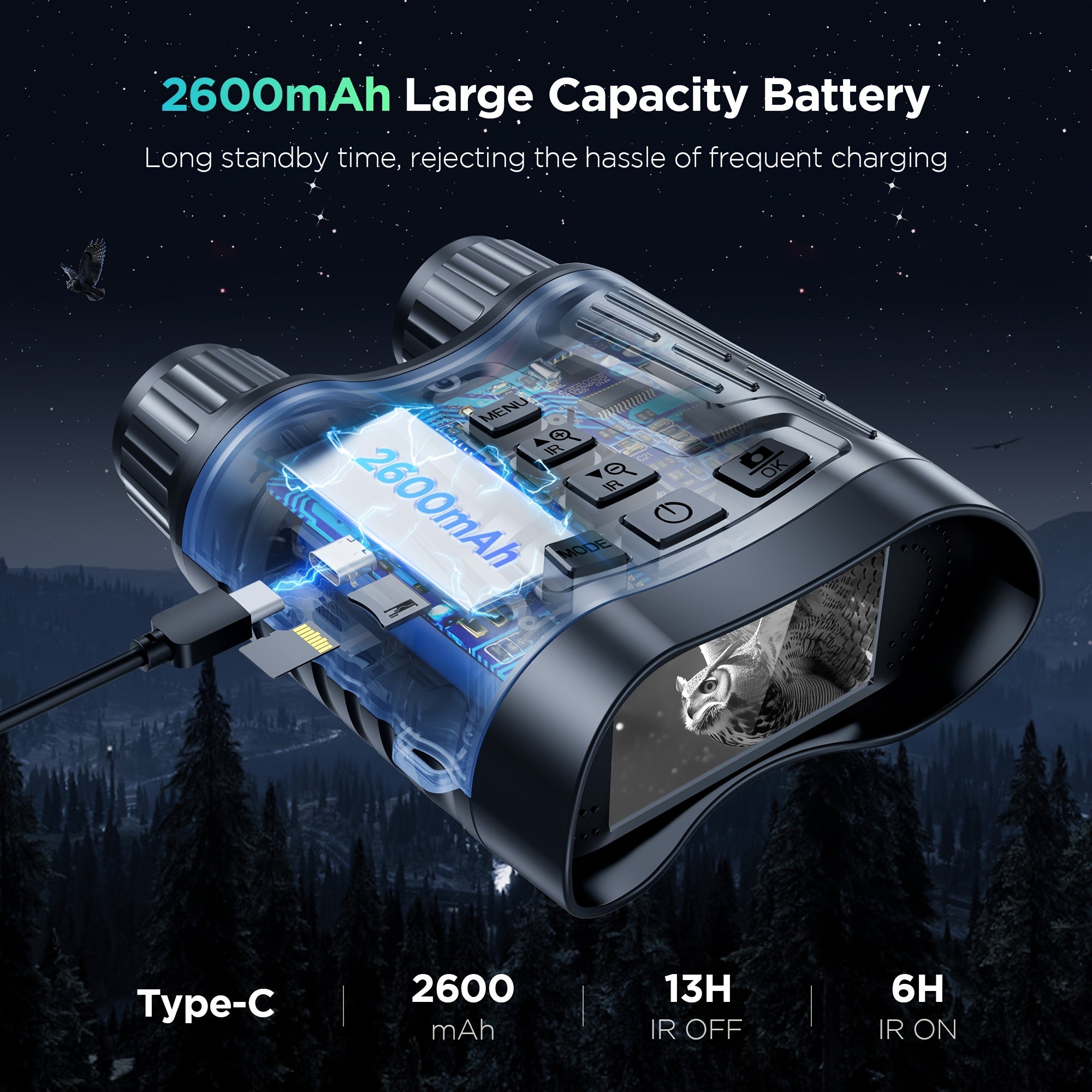 ナイトビジョン狩猟用デジタル双眼鏡