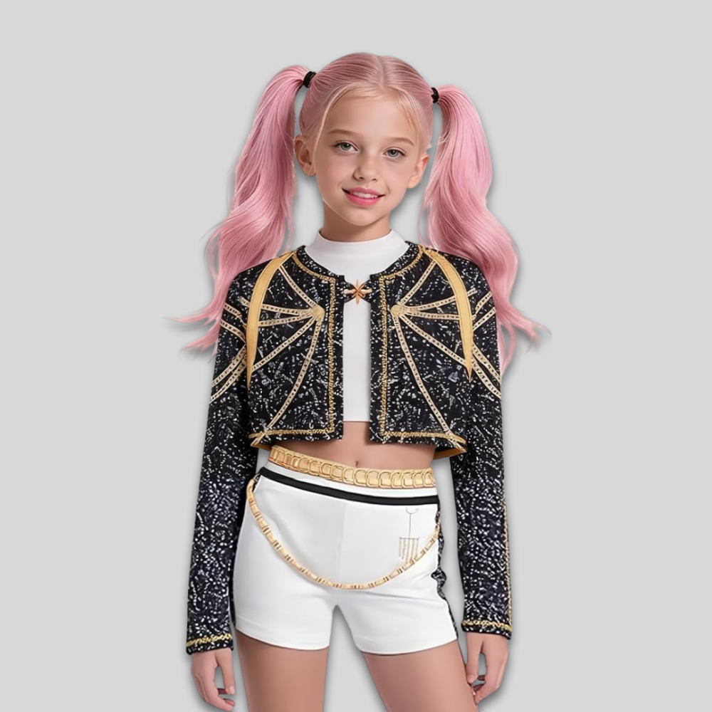 Kids Kpop Costume Pop Singer Dance Outfit Set
