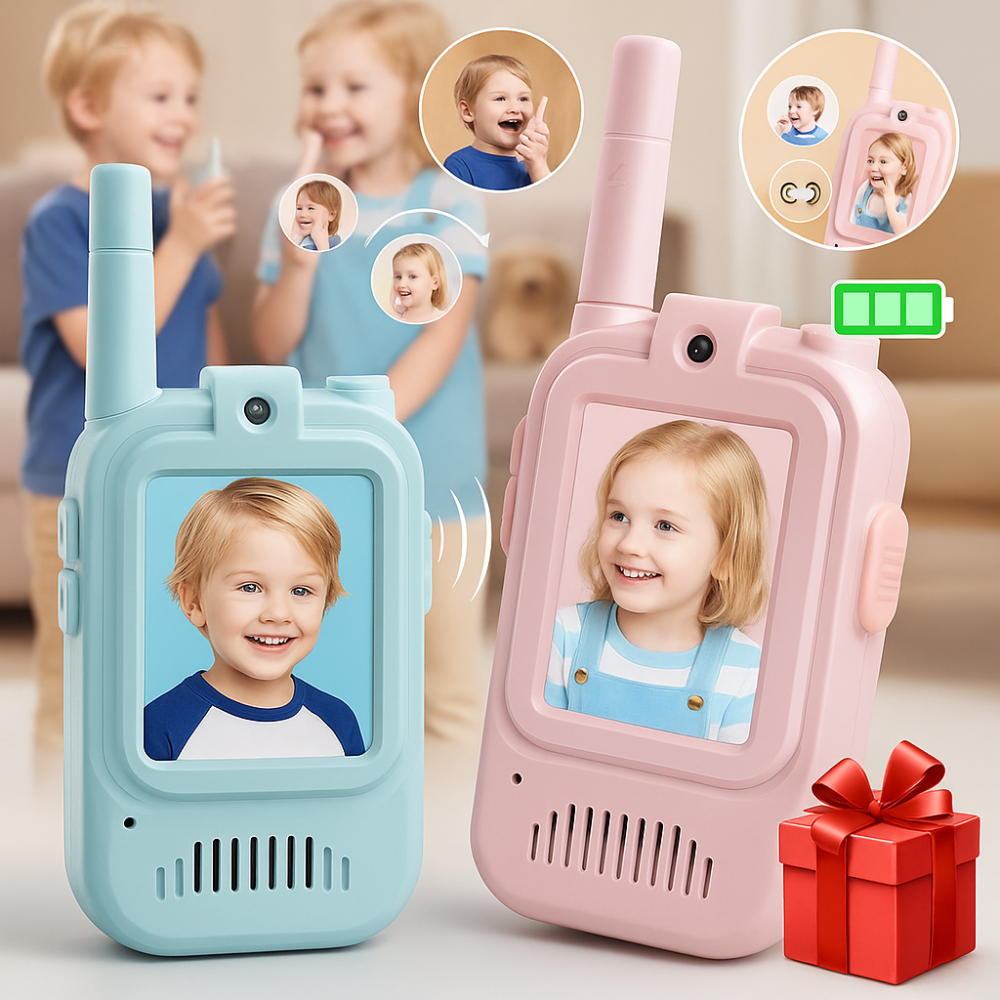 Kids Walkie Talkies Two-Way Camera Gift Set Video Chat Function Toy