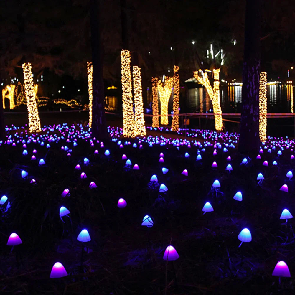 Luminous Fungi: Solar-Powered Garden String Lights – Weatherproof LED Lawn Lamps for Outdoor Decor