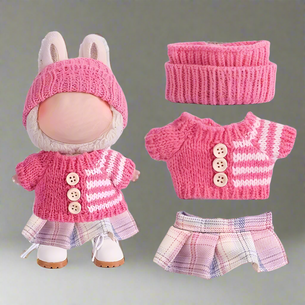 Ropa de muñeca conjunto de punto falda