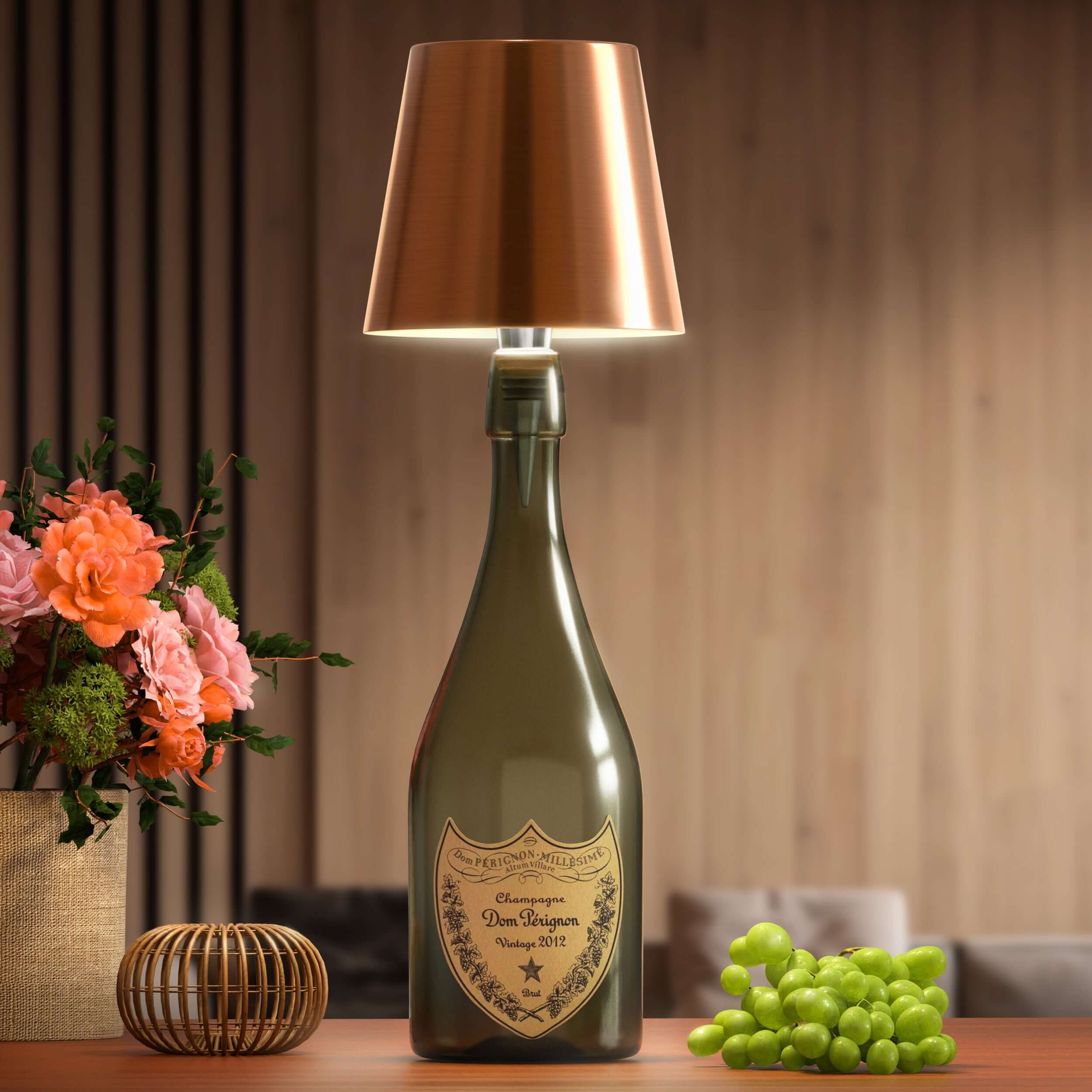 Table Lamp with Recycled Bottle Glass Base