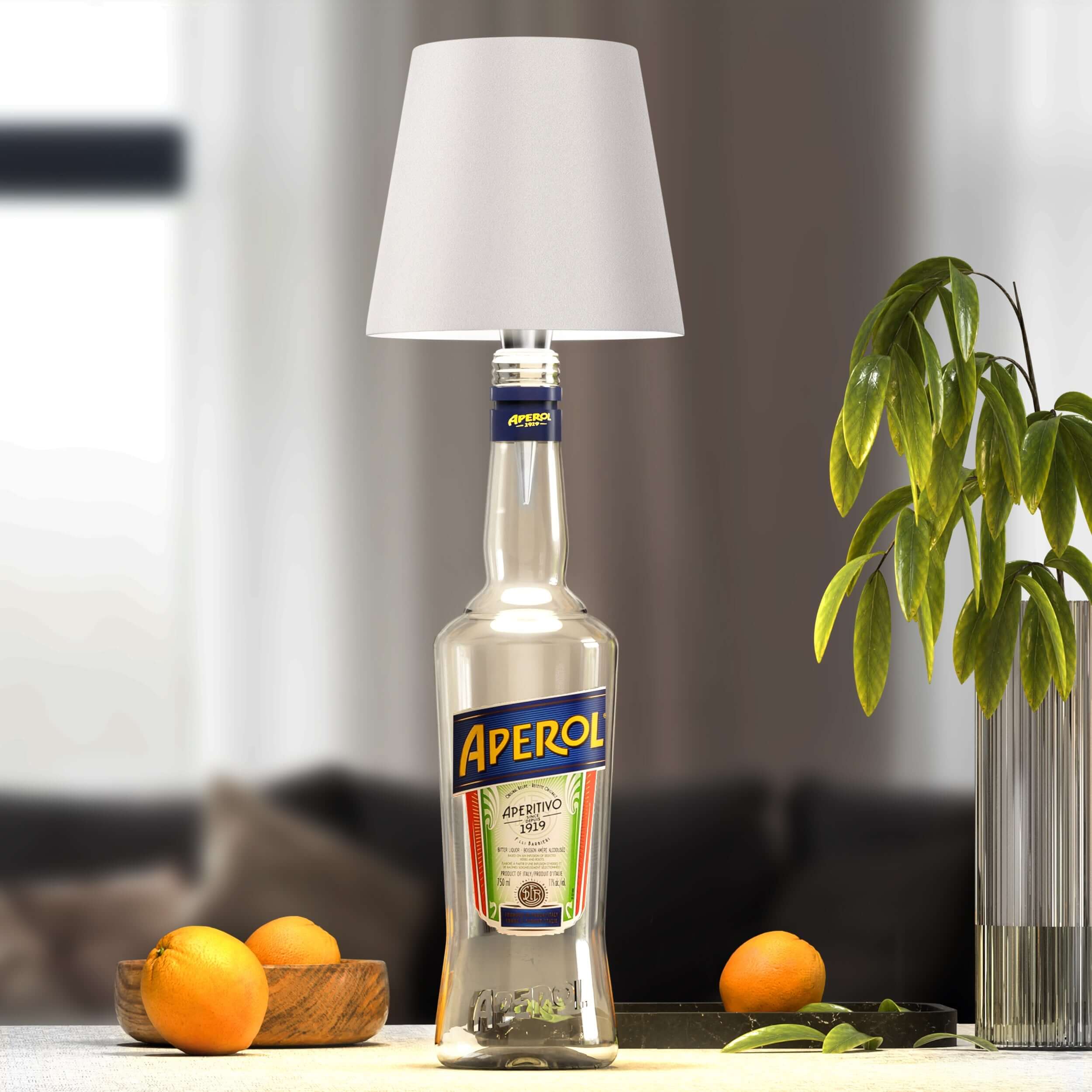 Table Lamp with Recycled Bottle Glass Base