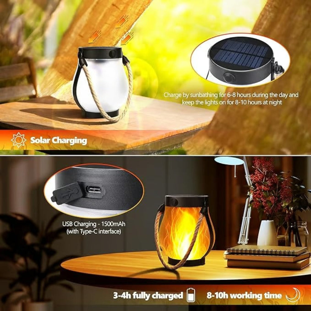Centerpieces Solar Light Waterproof Lantern Flickering Garden Lamp