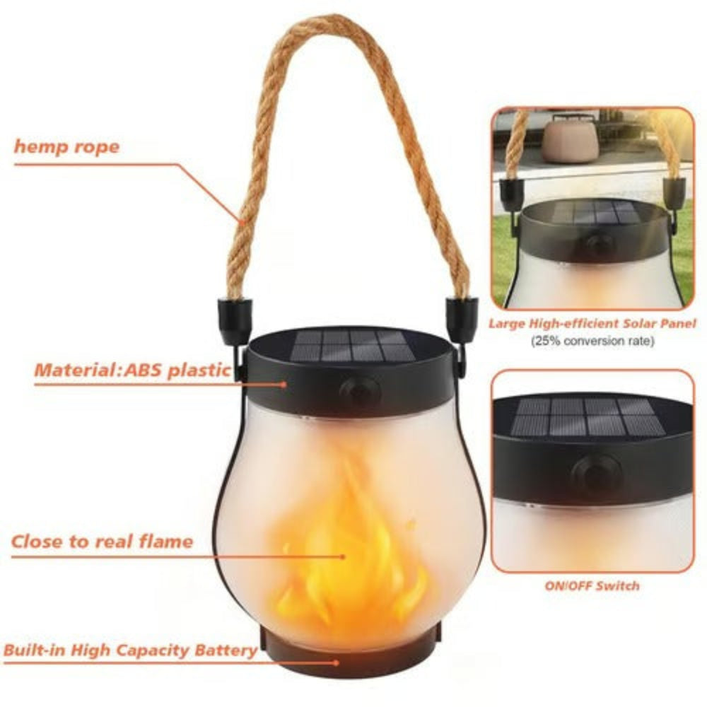 Centerpieces Solar Light Waterproof Lantern Flickering Garden Lamp