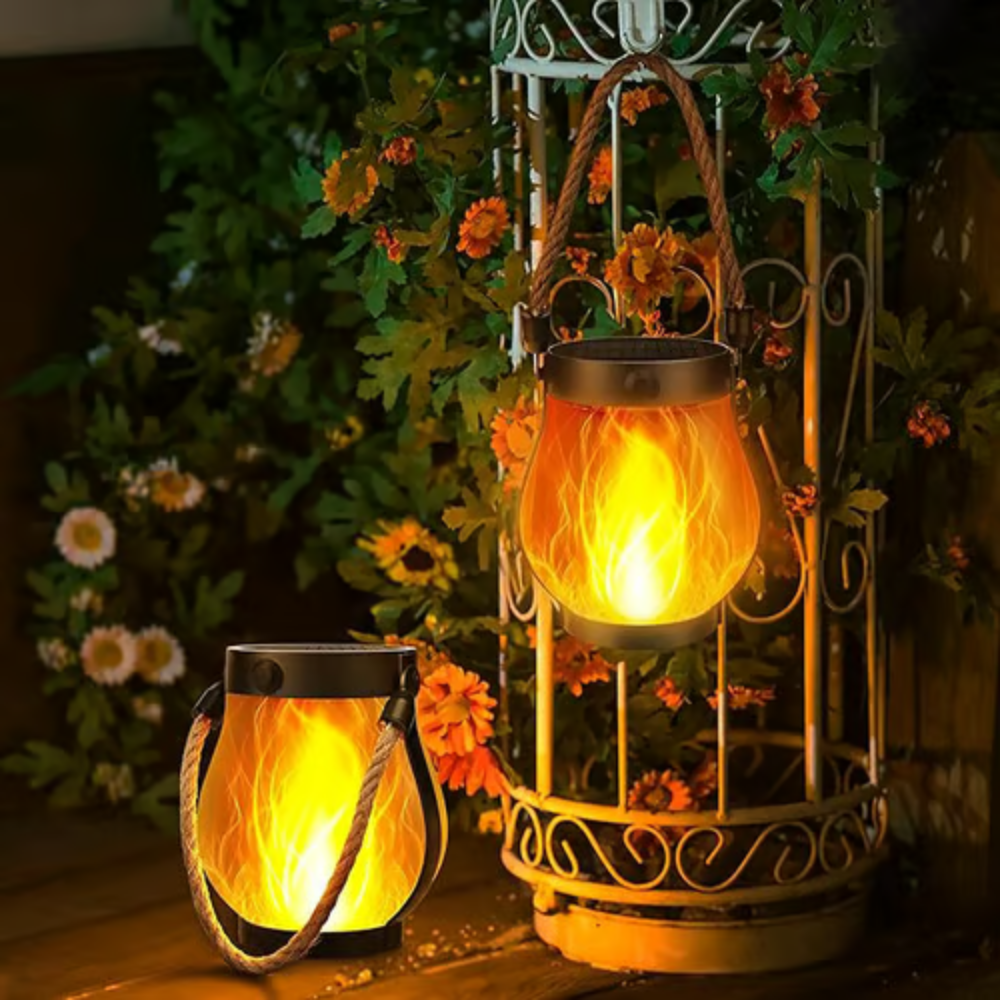 Centerpieces Solar Light Waterproof Lantern Flickering Garden Lamp