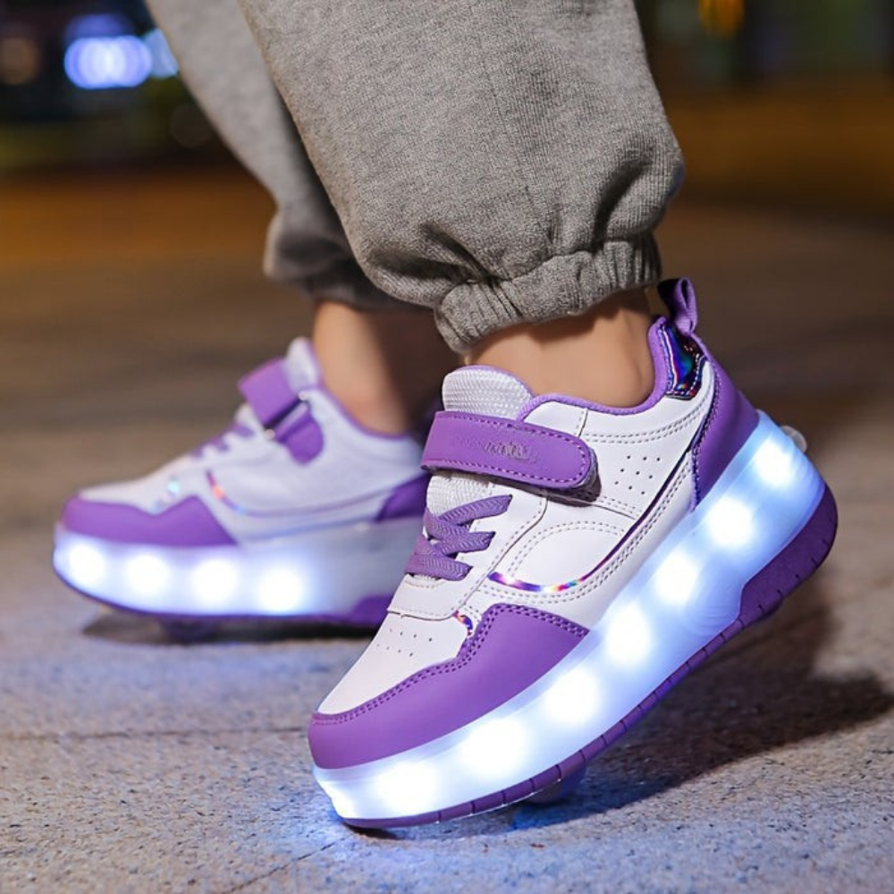 Kids Light-Up Roller Shoes | Flashing Sneakers