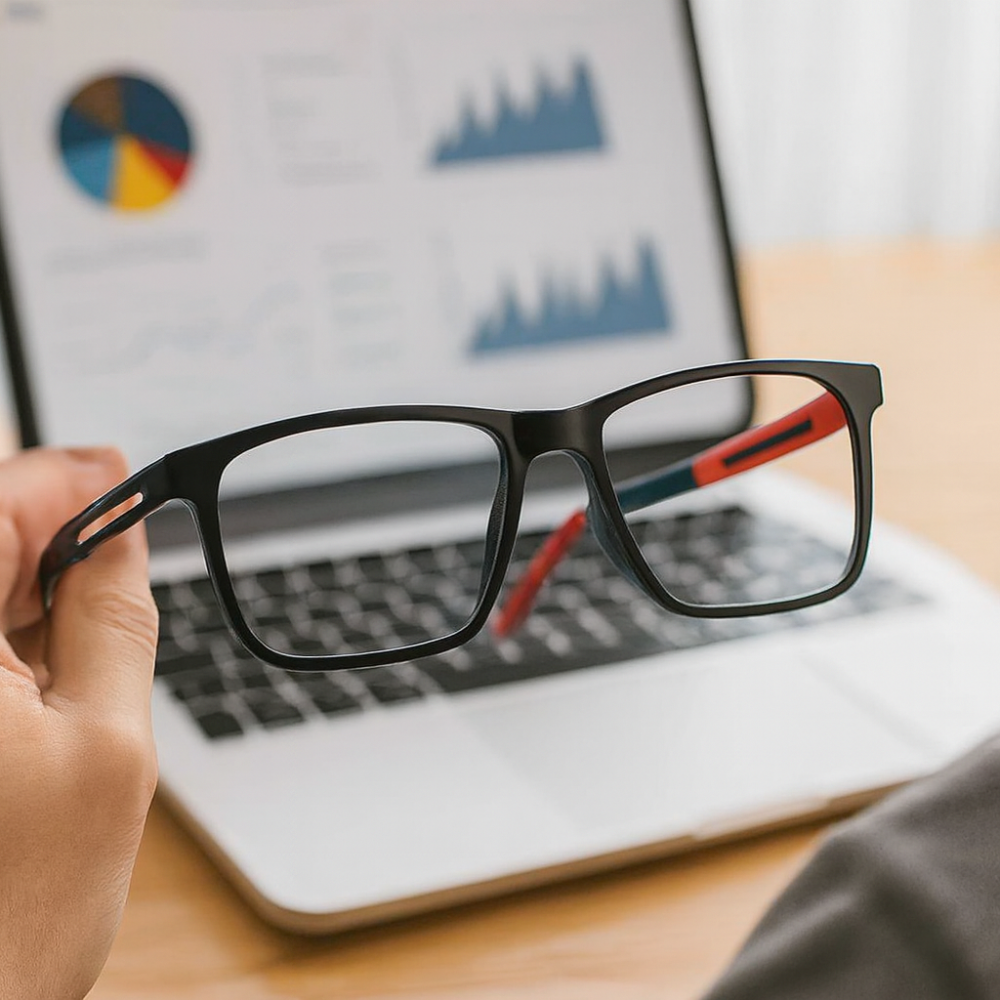 Gafas de lectura con filtro de luz azul, titanio, progresivas