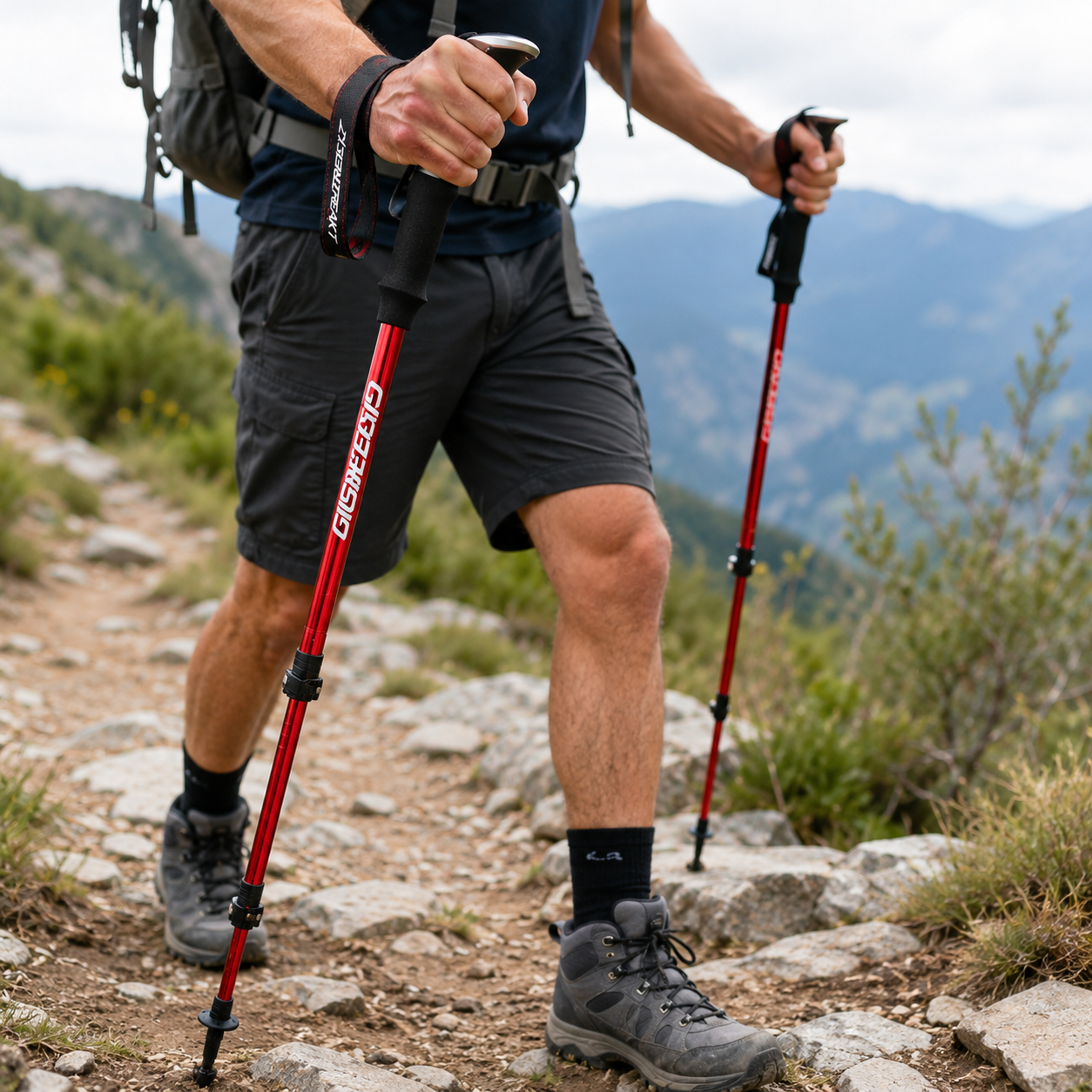 Bastoncini da trekking pieghevoli leggeri in alluminio