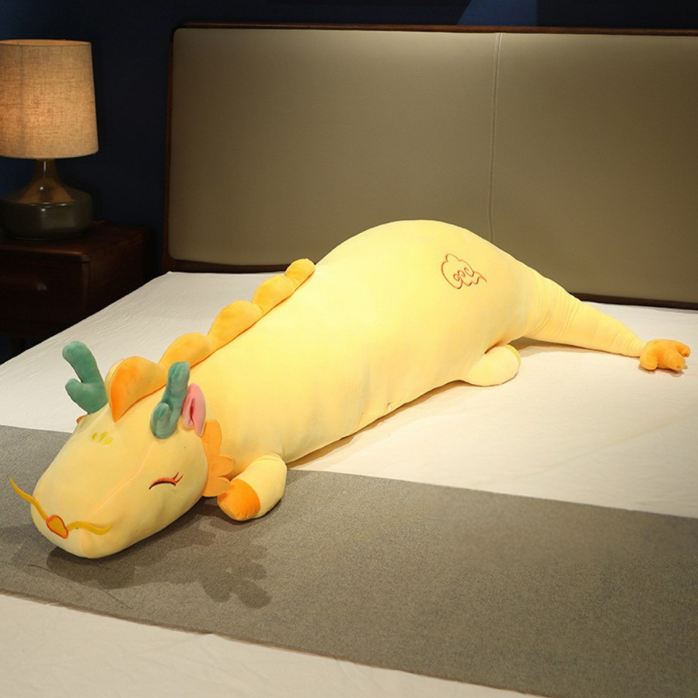 Almohada corporal de peluche dragón cojín para dormir