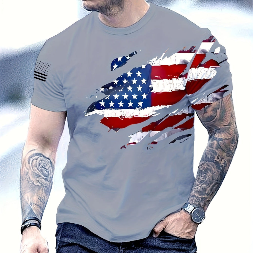 Camiseta gráfica patriótica americana para hombre - Camiseta casual para el Día de los Veteranos