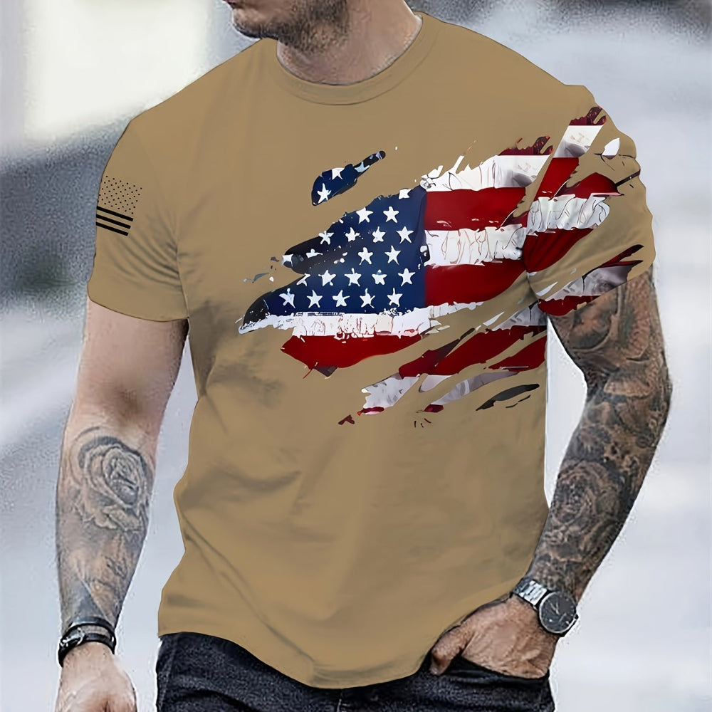 Camiseta gráfica patriótica americana para hombre - Camiseta casual para el Día de los Veteranos