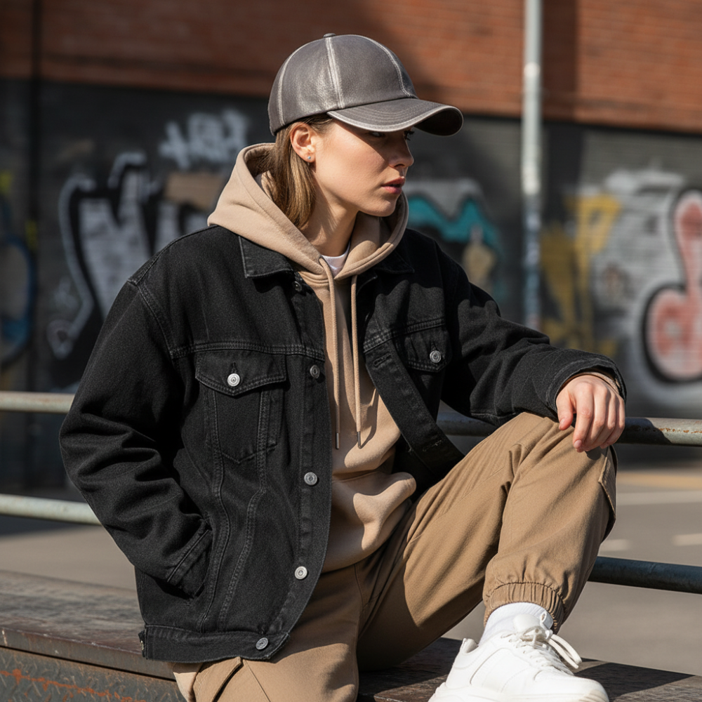 Cappello da baseball da uomo in stile pelle con vestibilità regolabile e casual