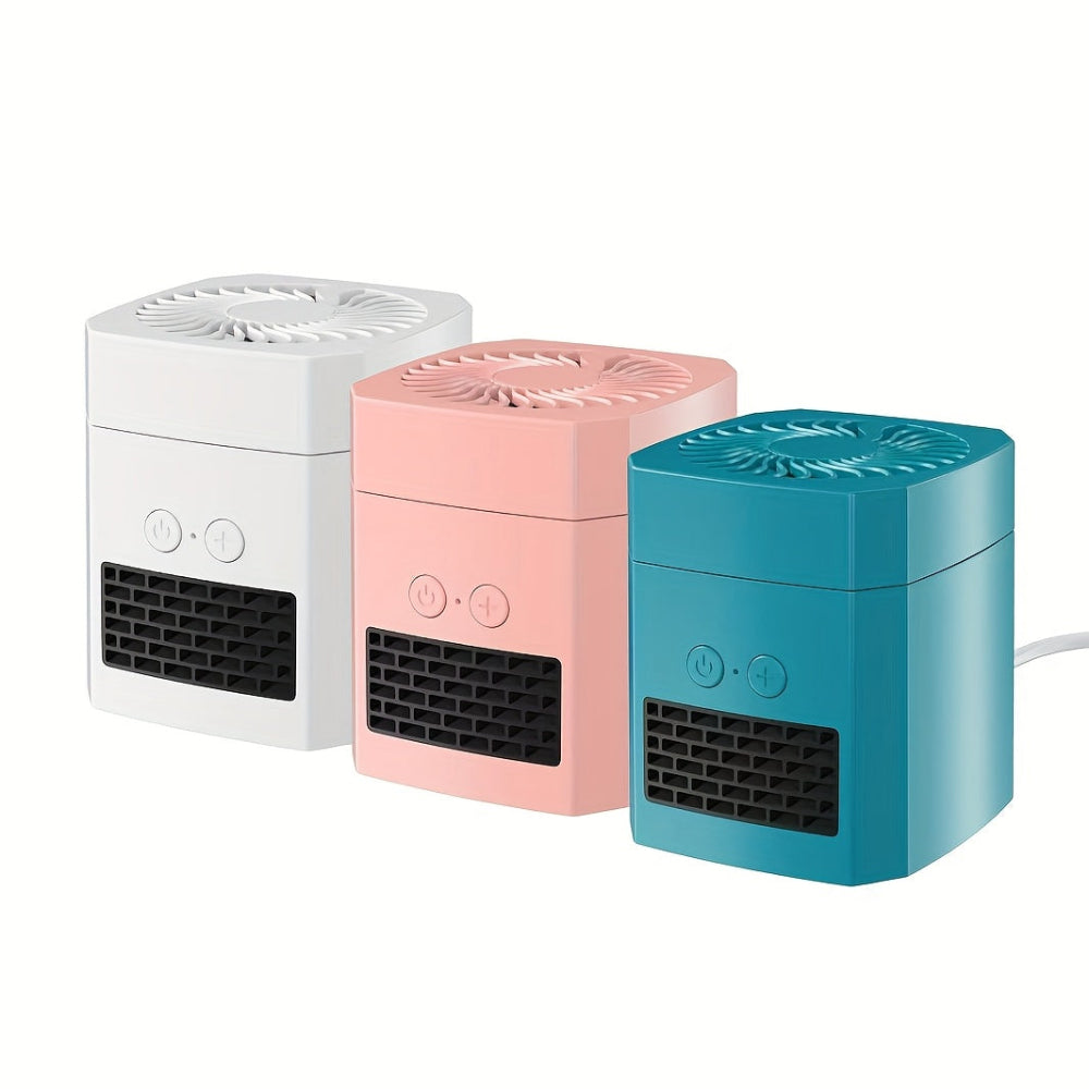 Mini calefactor eléctrico espacial y ventilador de enfriamiento portátil para escritorio