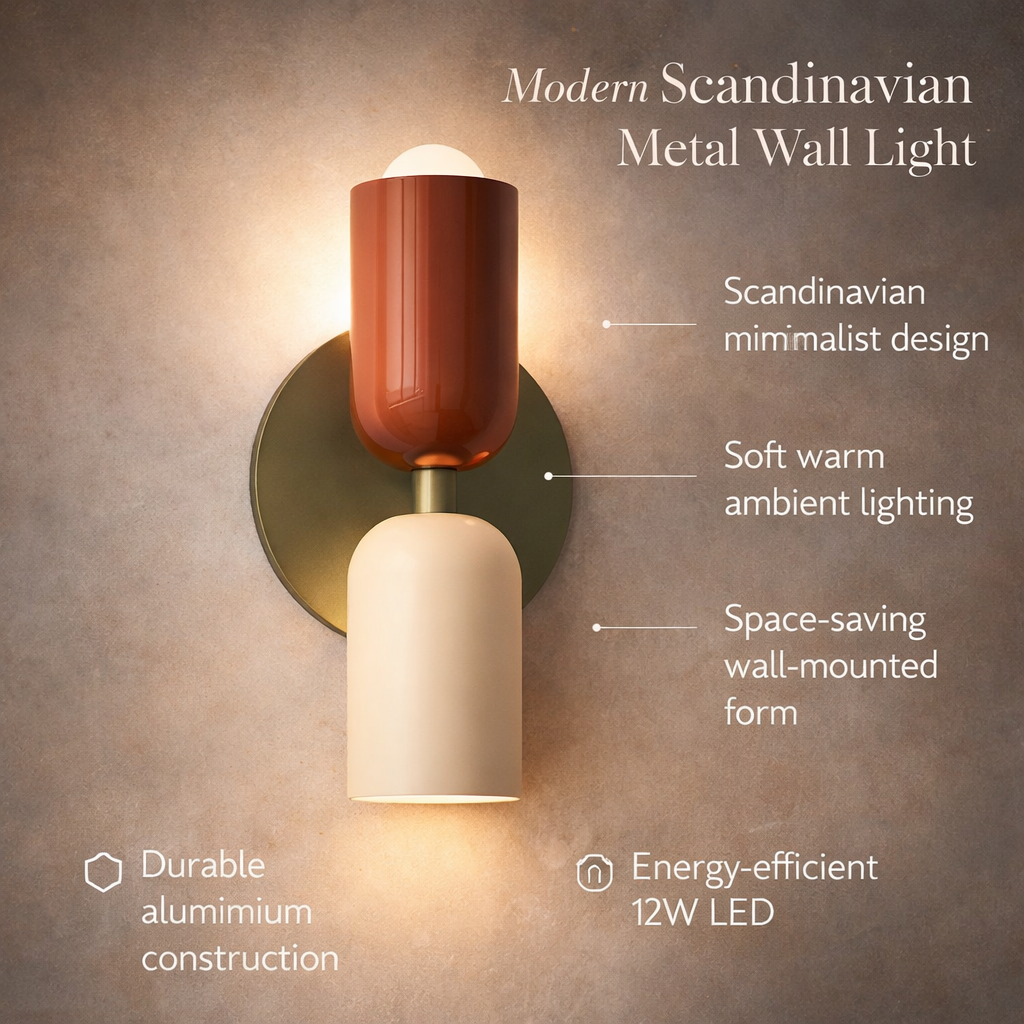 Moderne skandinavische Metall-Wandleuchte