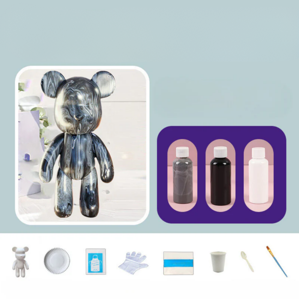 Moderne bunte Harz-Bärenfigur Dekor