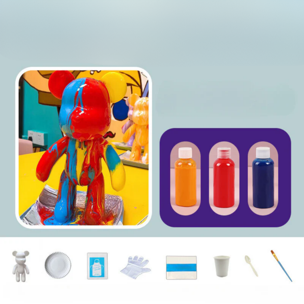 Moderne bunte Harz-Bärenfigur Dekor