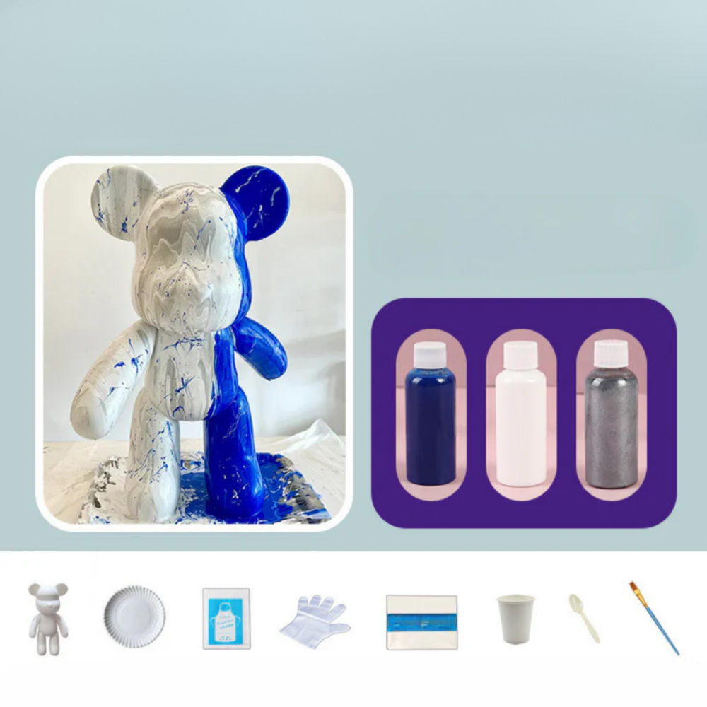 Moderne bunte Harz-Bärenfigur Dekor