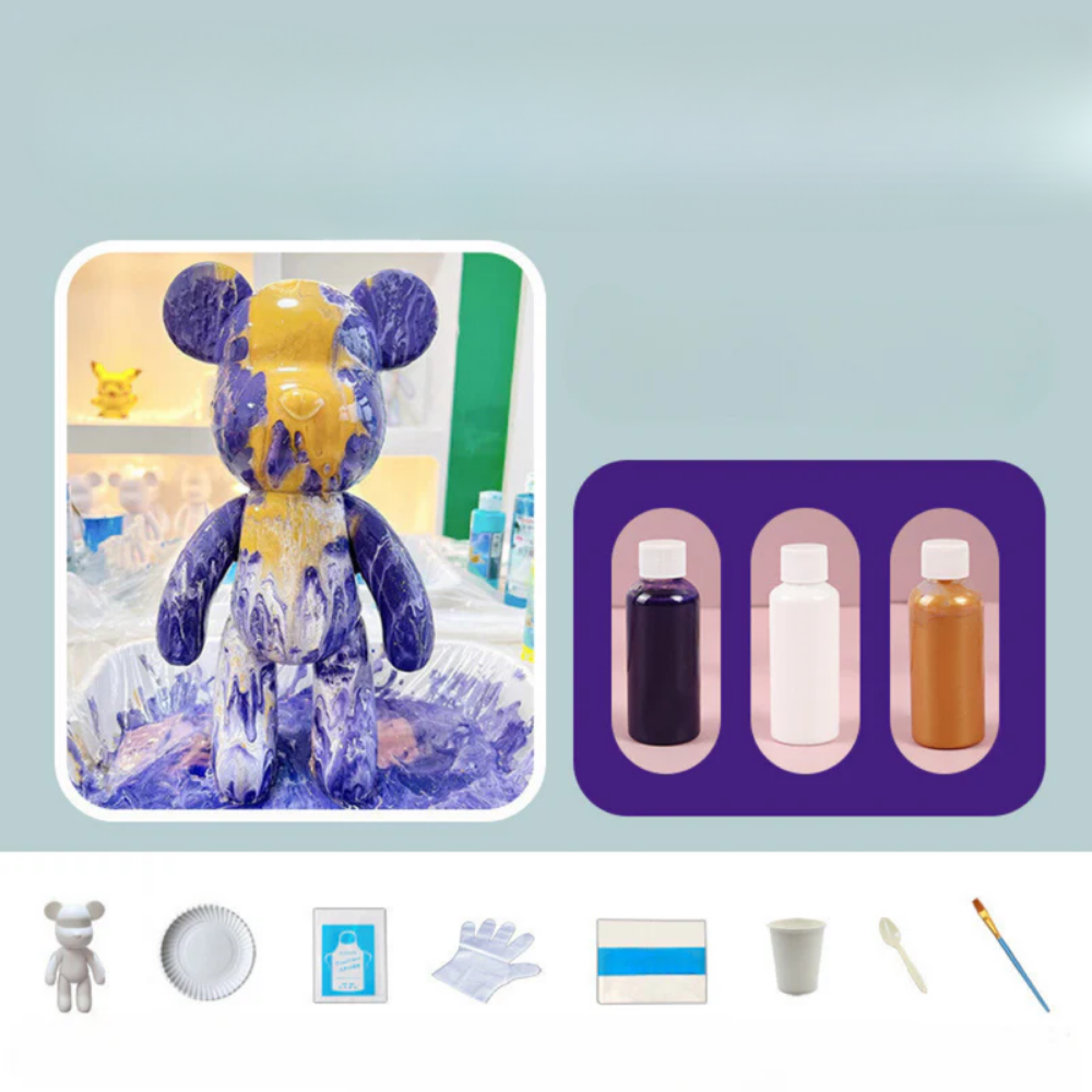 Moderne bunte Harz-Bärenfigur Dekor