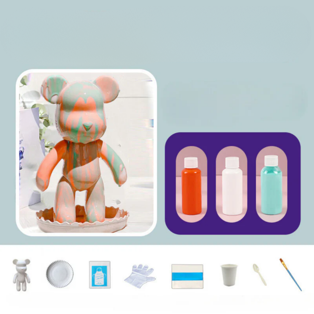 Moderne bunte Harz-Bärenfigur Dekor