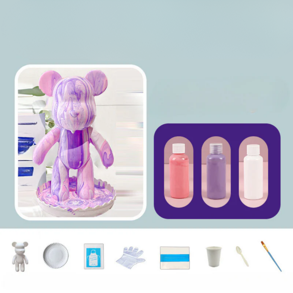 Moderne bunte Harz-Bärenfigur Dekor