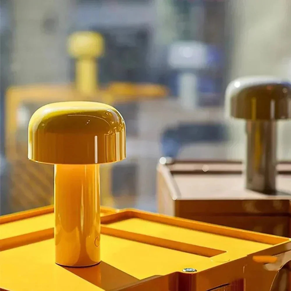 GlowSphere: Lampada da tavolo LED ricaricabile – Elegante lampada portatile a forma di fungo per l'atmosfera interna