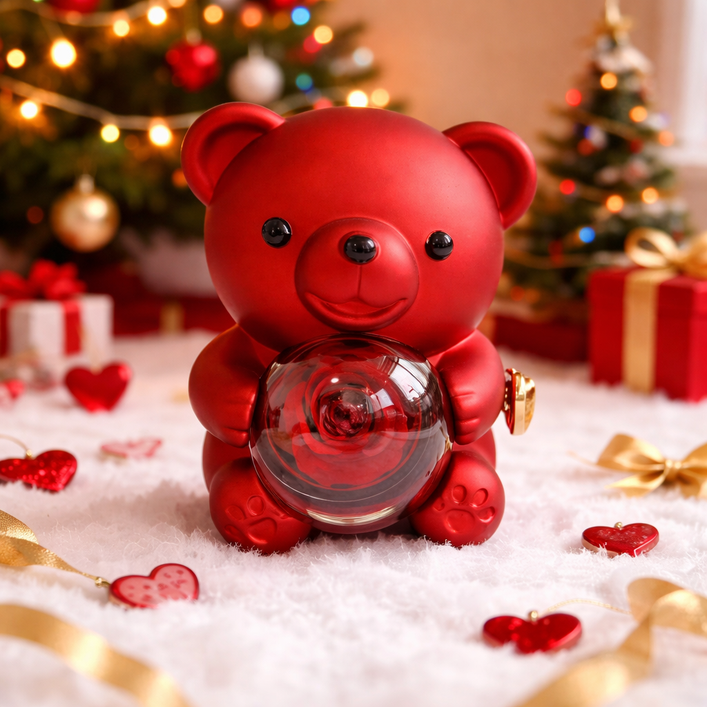 Necklace Heart Pendant Bear Gift Box