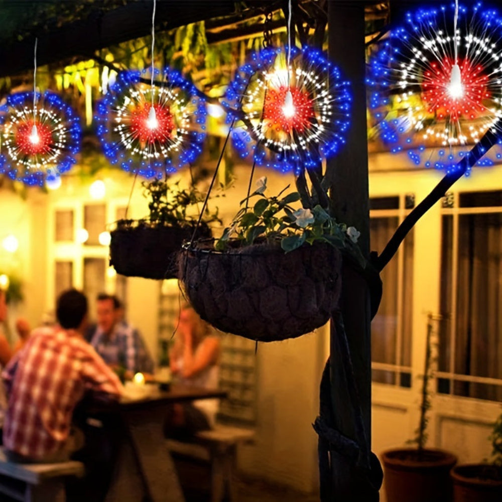 屋外クリスマスライト 花火LEDフェアリー吊り下げライト